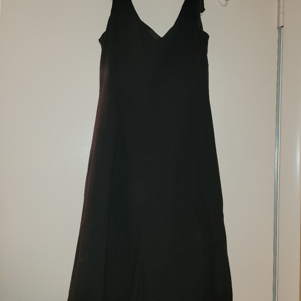 Jones Wear Black CHIFFON sleeveless BEADED sheath evening prom dress, size 6